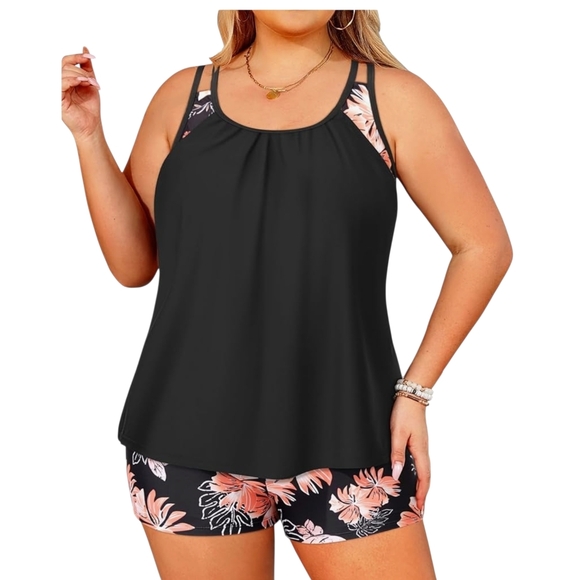 TEMPT ME - 24W Floral Black Two Piece - Picture 4 of 9